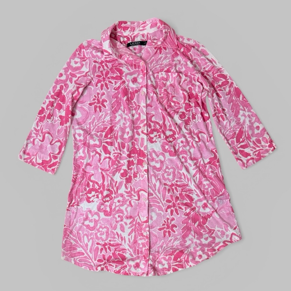 Lauren Ralph Lauren Floral Button-Down Sleepshirt